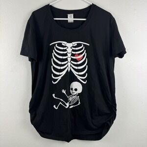 SILK ROAD TEES‎ Womens maternity Halloween X-Ray skeleton baby shirt - XL - XXL